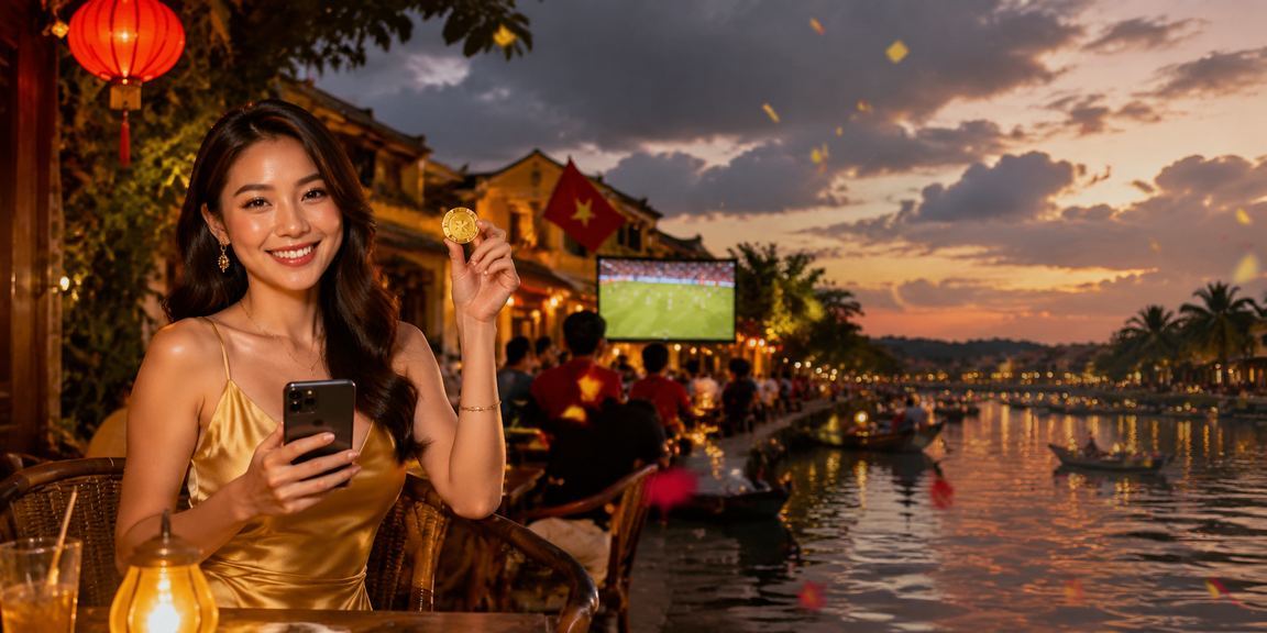 Không gian casino và cà phê tại Hội An về đêm